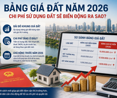 Bảng giá đất năm 2026: Chi phí sử dụng đất sẽ biến động ra sao?